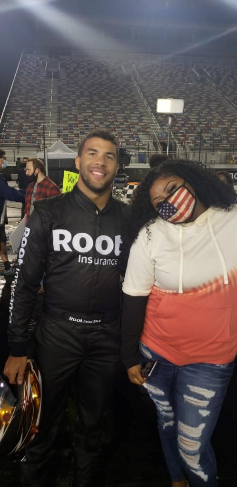 Bubba Wallace with Chela Faulkner